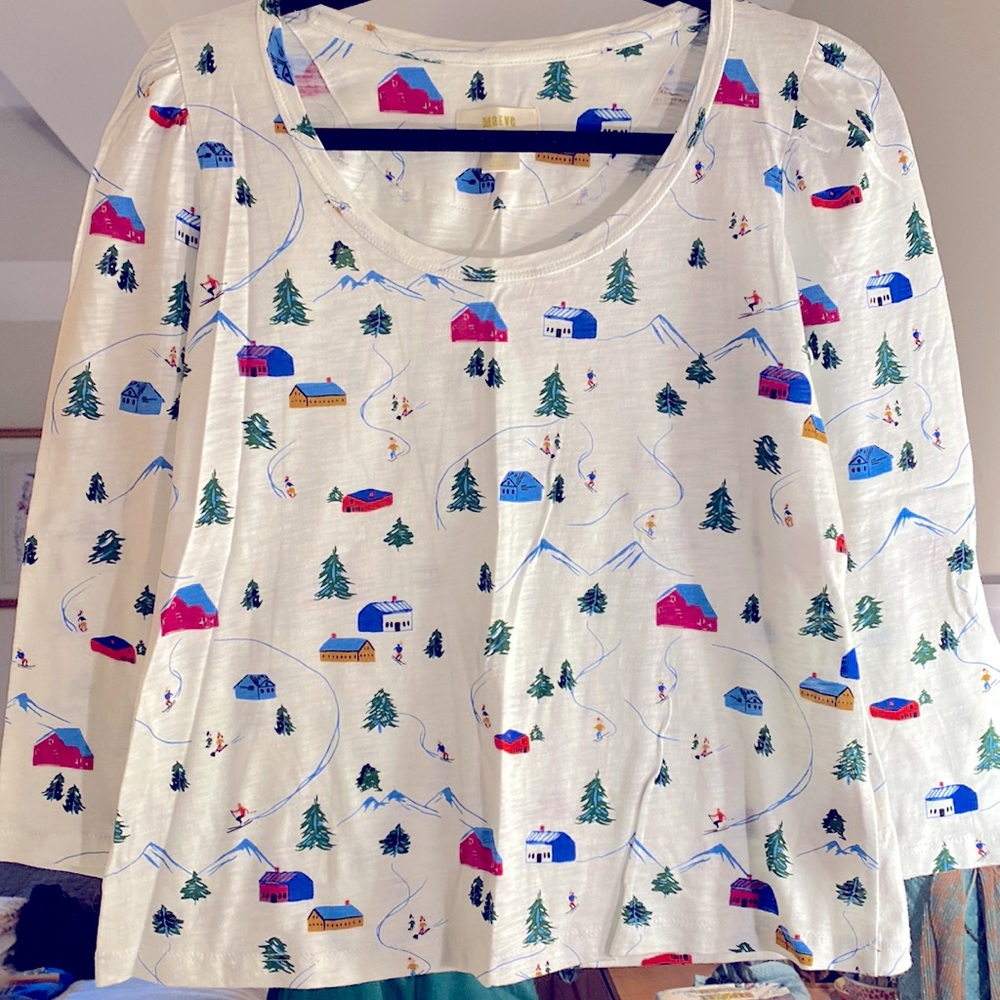 Anthropologie patterned long sleeved T